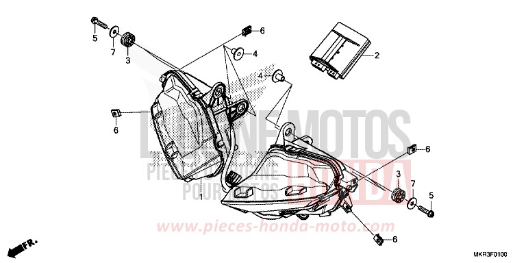 PROJECTEUR de CBR1000RR "Fireblade" GRAND PRIX RED (R380) de 2020